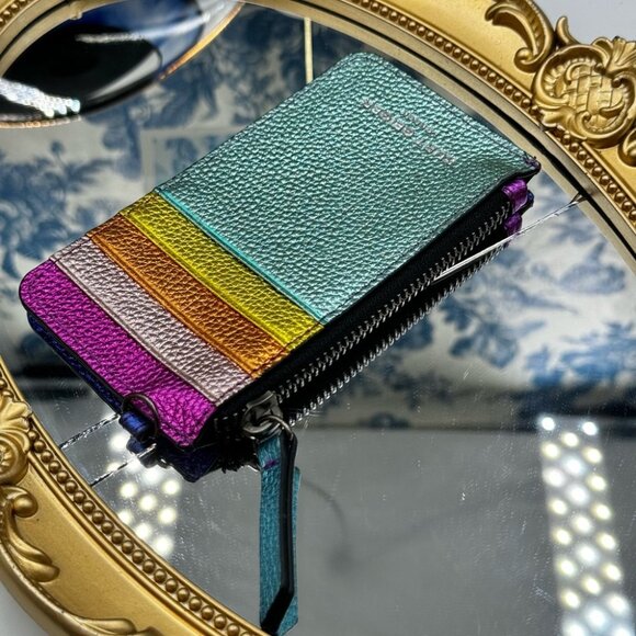 🆕 KURT GEIGER LONDON 🧿 NWOT Rainbow Shop 690 Card Holder in Multi Rainbow - Picture 5 of 11